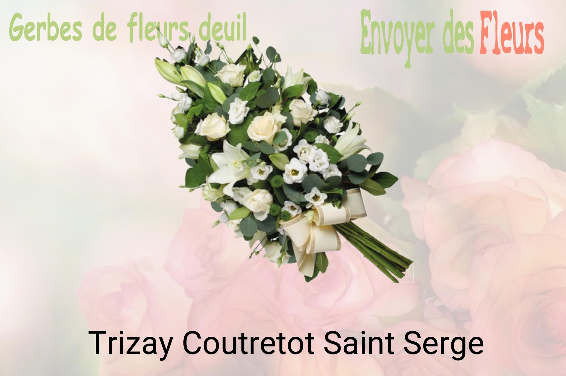 Gerbe de fleurs de deuil livrée à Trizay-Coutretot-Saint-Serge